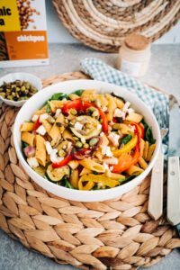 Honey toastend proteine pasta salade