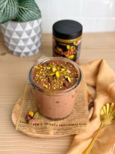 Eiwitrijke chocolade pistache parfait