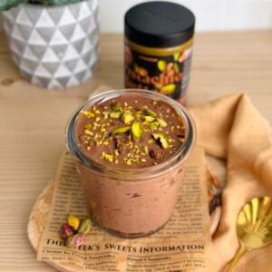 Eiwitrijke chocolade pistache parfait